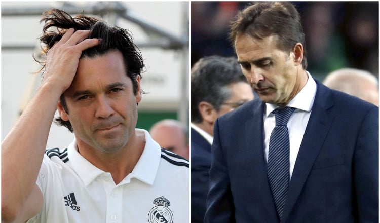 Santiago Solari  (izq.) fue jugador del Real Madrid de los galácticos y ahora le toca dirigir al primer equipo tras la salida de Lopetegui.