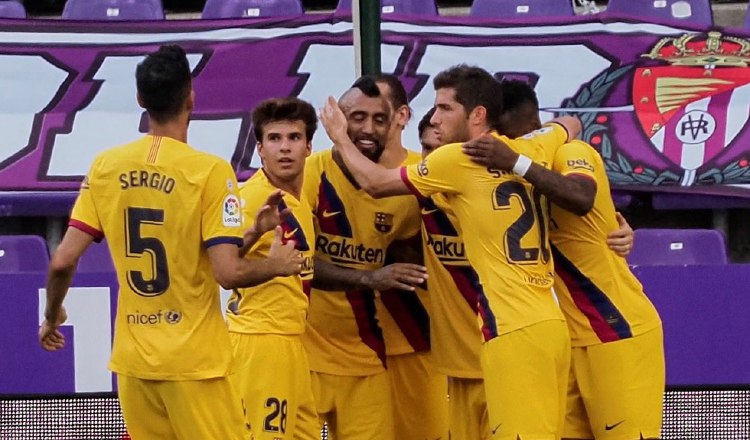 Jugadores del Barcelona Foto:EFE