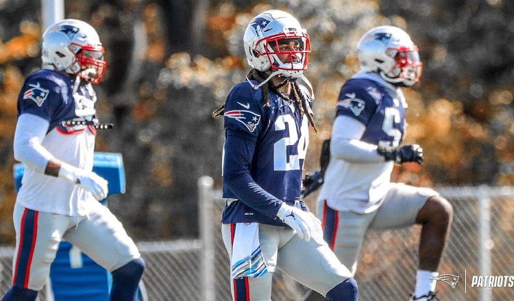 Jugadores de los Patriots en los entrenamientos. Foto:@Patriots