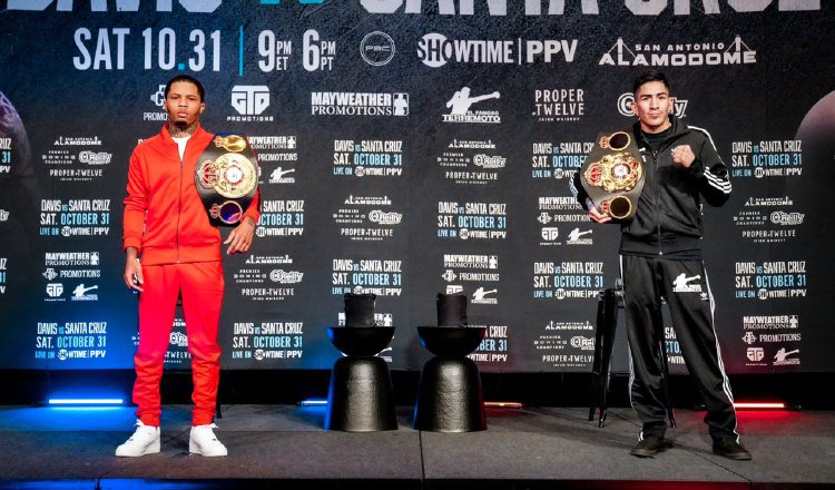 Gervonta Davis (izq.) y Leo Santa Cruz . Foto: @Gervonta