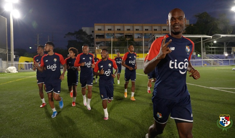 Jugadores de la selección de Panamá en los entrenamientos. Foto:Fepafut