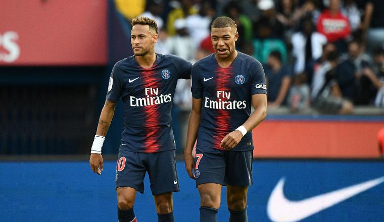 Neymar y Mbappé del PSG Foto:EFE