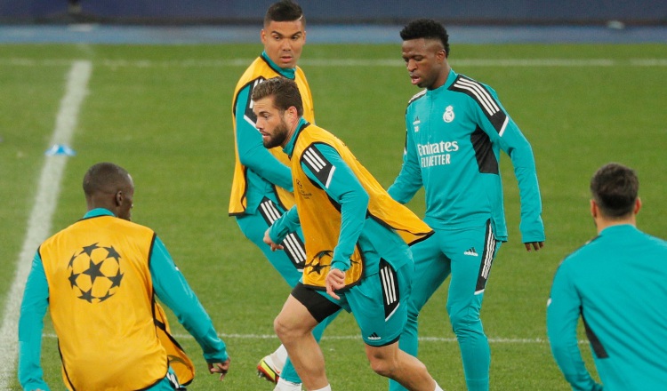 Jugadores de Real Madrid en los entrenamientos. Foto:EFE