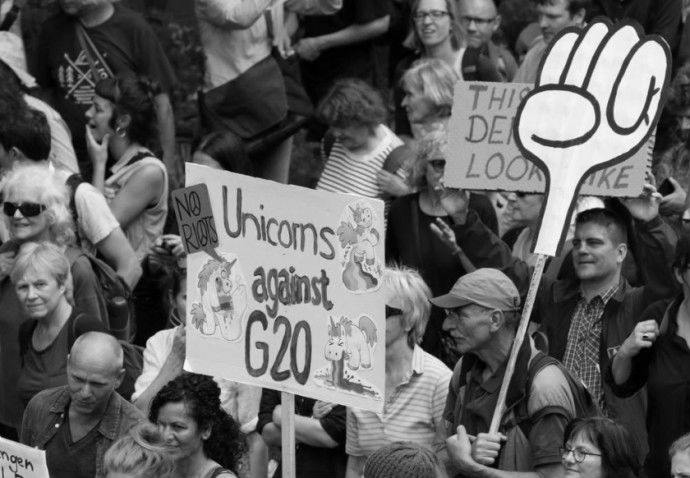 Una de las múltiples protestas contra la cumbre del G-20. 