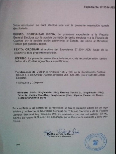 Edicto del tribunal Electoral (parte 2)