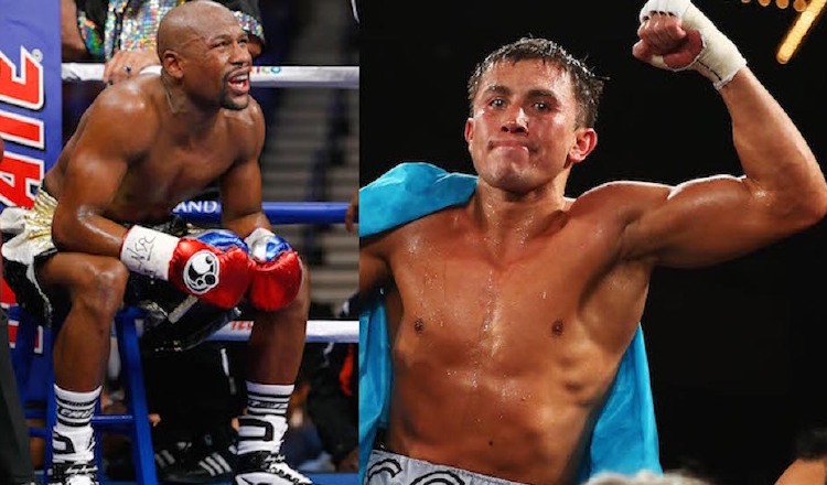 Floyd Mayweather Jr. (izq.) y Gennady Golovkin  /Foto AP