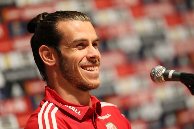 Gareth Bale durante un entrenamiento de su selección.