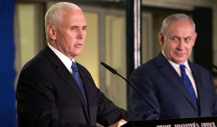 Vicepresidente Mike Pence y Benjamín Netanyahu. EFE