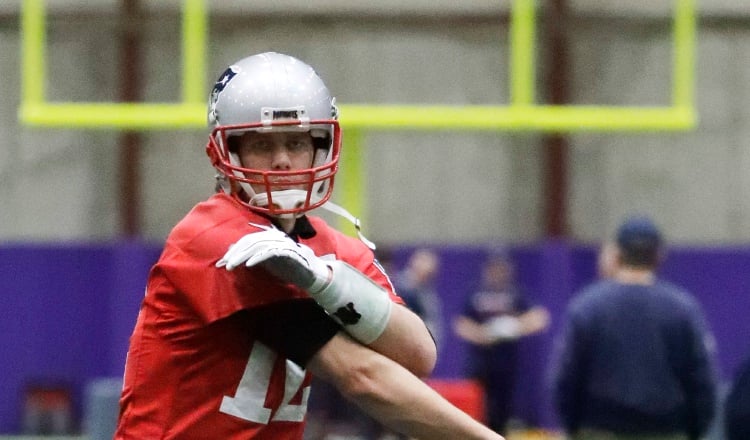 Brady, durante las prácticas. AP