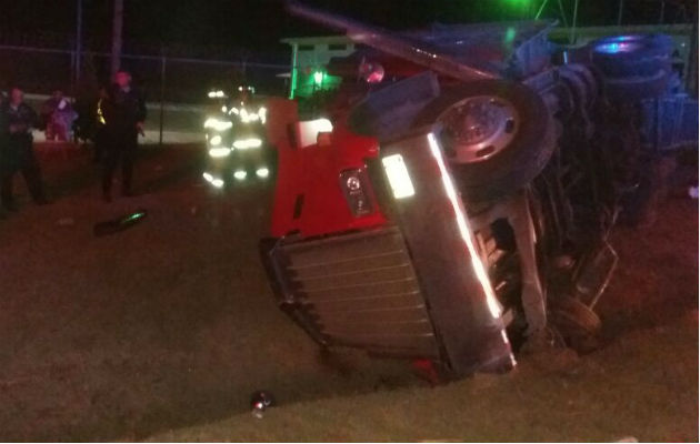 Vista del vehículo accidentado. 