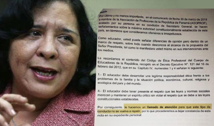 Docentes pedirán explicación a  la ministra sobre su llamado de atención al vocero de la Asoprof.  Archivo