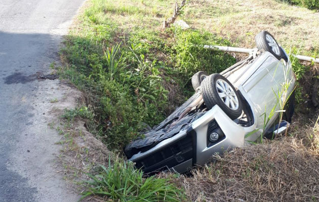 El accidente, donde se salvó de milagro. Foto: Elena Valdez. 