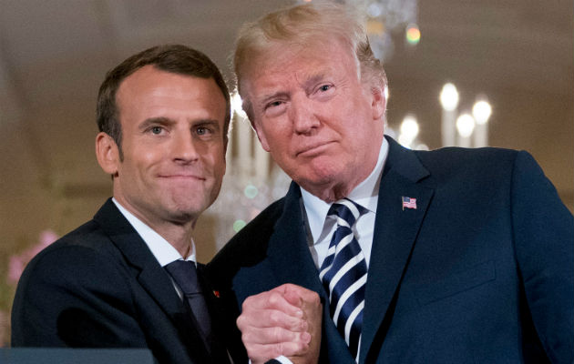 Emmanuel Macron y Donald Trump se reunieron el pasado miércoles. FOTO/AP