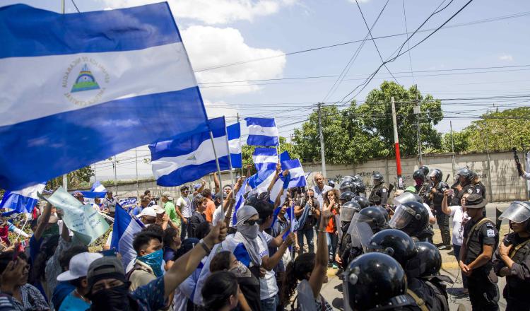 Las protestas se iniciaron para lograr la derogatoria de una reforma a la ley de pensiones. Ahora se exige la renuncia de Ortega. EFE