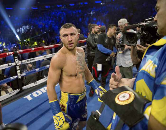 Lomachenko en su combate contra Linares. Foto AP