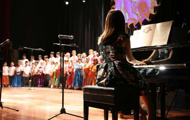 Durante una presentación.