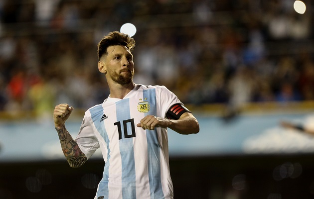 Lionel Messi, celebrando el gol ante Haití. Foto EFE