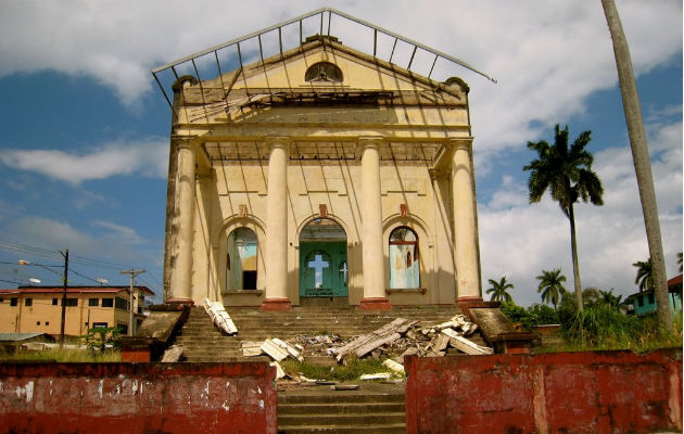 Antigua Iglesia La Unión donde fue encontrado el cadáver. Foto: Diómedes Sánchez. 