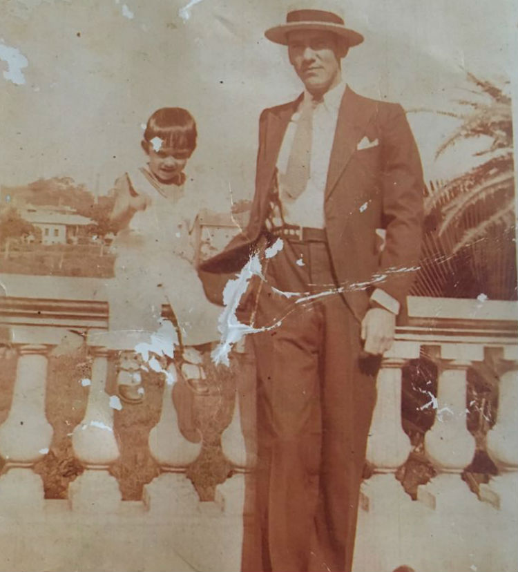 Arnulfo Arias junto a su hijo Gerardo en 1931. Foto Cortesía, Familia Arias. 