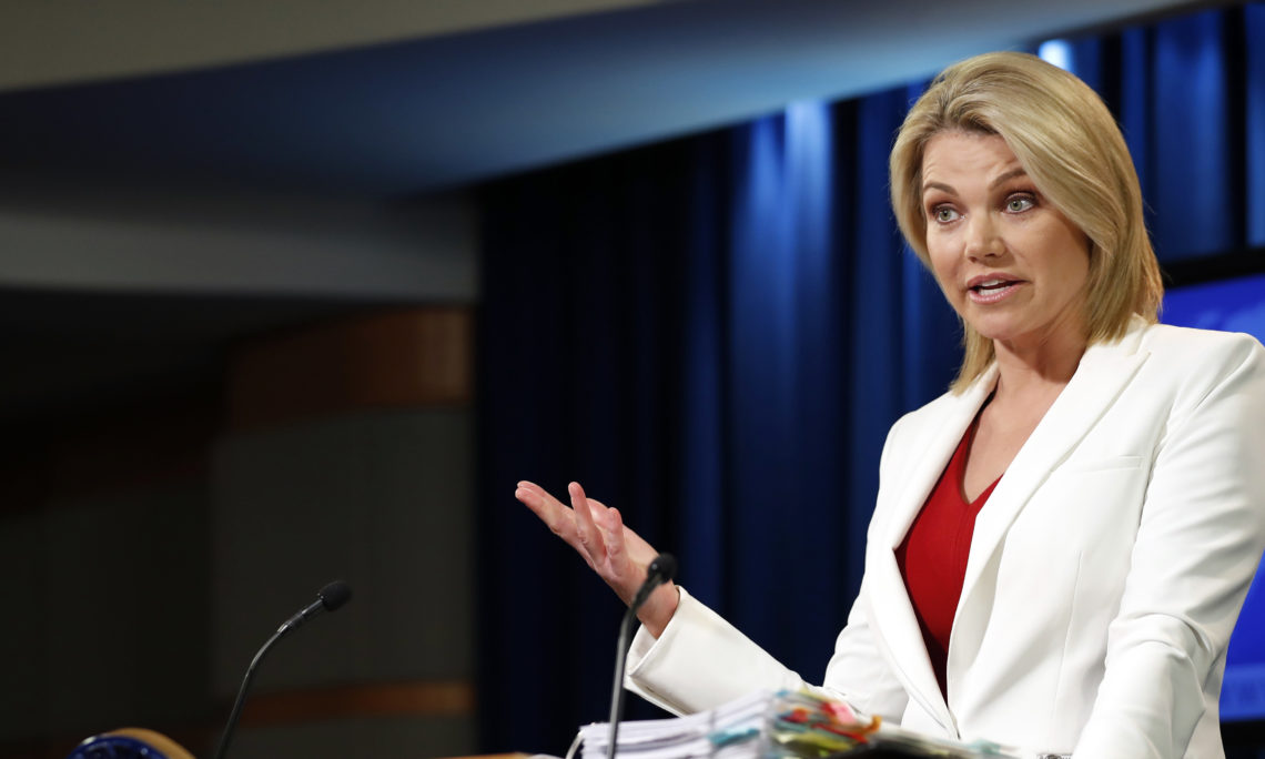 La portavoz Heather Nauert, hizo referencia al llamado a consulta a los diplomáticos por la ruptura de relaciones diplomáticas con Taiwán. FOTO/AP 