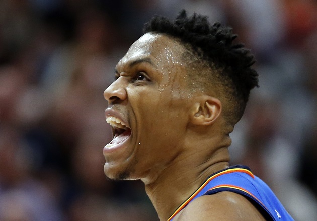 Russell Westbrook jugó para Oklahoma City. Foto:AP