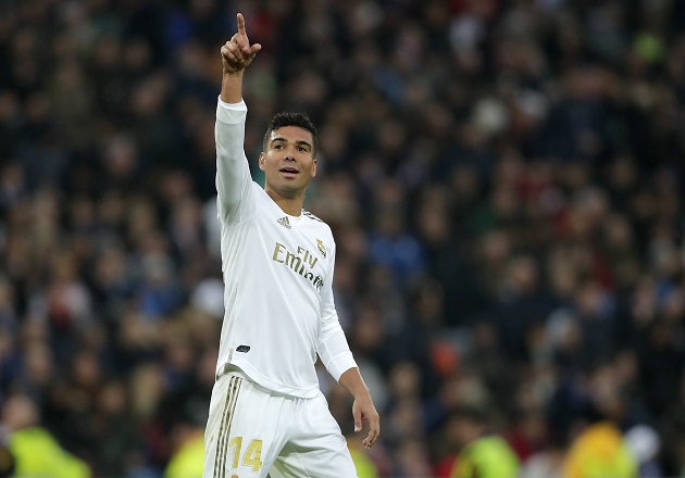 Casemiro festeja su segundo gol. Foto:AP