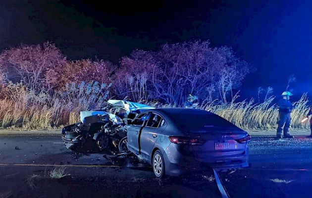 El accidente ocurrió el domingo 18 de enero en la carretera Interamericana, a la altura de El Caño, en Natá. Foto: Panamá América.