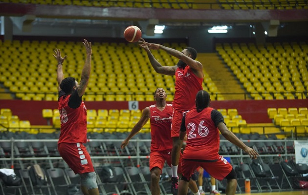 Jugadores de Panamá en los entrenamientos en la arena Roberto Durán. Foto@Fepaba