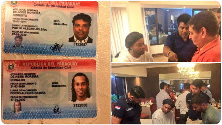 La fiscalía de Paraguay compartió fotos del arresto de Ronaldinho y su hermano.