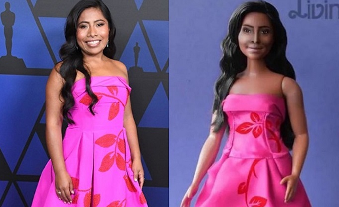 Yalitza Aparicio y la 'barbie'. Foto: Instagram