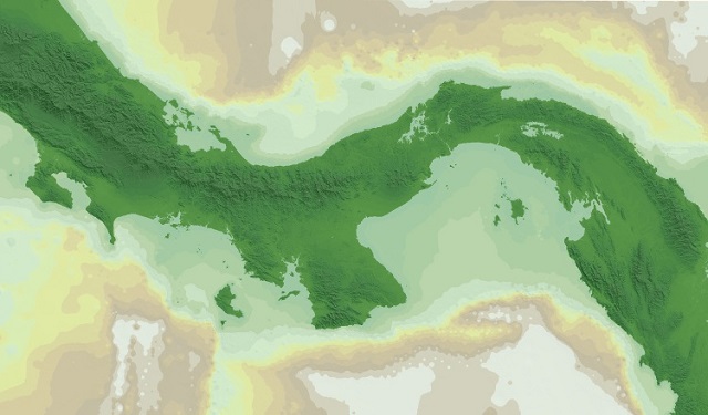 Costa de Panamá en el presente. Curva de nivel de mar, Miller et al. 2005. Foto: Cortesía