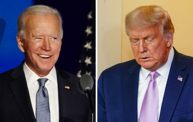 Joe Biden lidera, actualmente, el conteo frente a Trump en cuatro estados. Foto: EFE