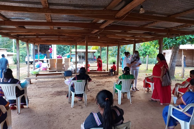 En la comarca Ngäbe Buglé se hizo entrega de alimentos, leche fortificada y artículos de primera necesidad.