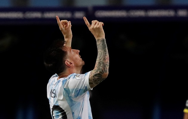 Messi marcó uno de los goles de Argentina. Foto. EFE