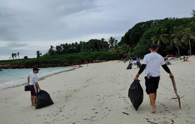 Esta limpieza de playas se dio en el área de senderos y playa de El Cirial, en la isla Iguana. Foto: Thays Domínguez