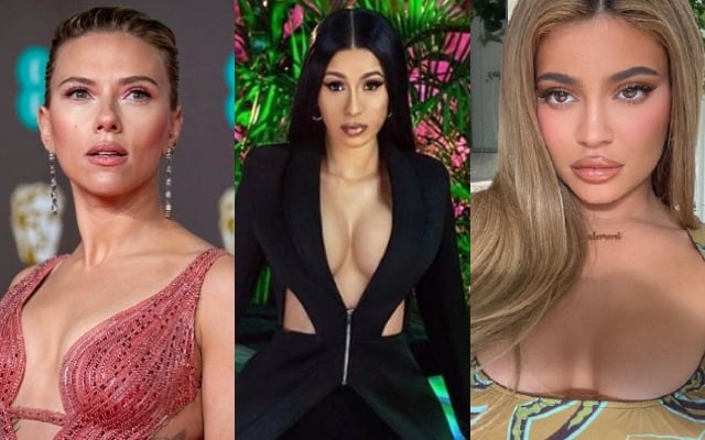 Scarlett Johansson, Cardi B y Kylie Jenner. Fotos: Archivo / Instagram