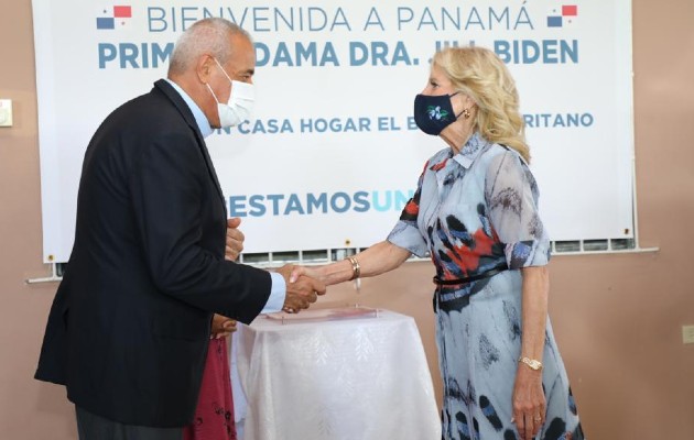 Jill Biden en la Casa Hogar El Buen Samaritano. Foto: Cortesía @USEmbPAN