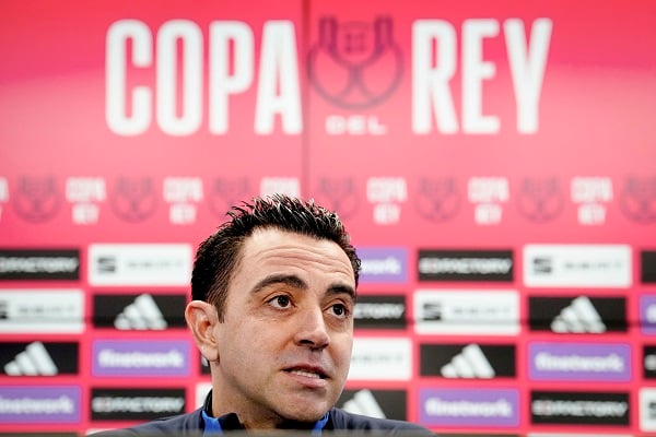 Xavi Hernández es el técnico del Barcelona habla sobre el clásico ante Real Madrid en Copa del Rey. Foto: EFE