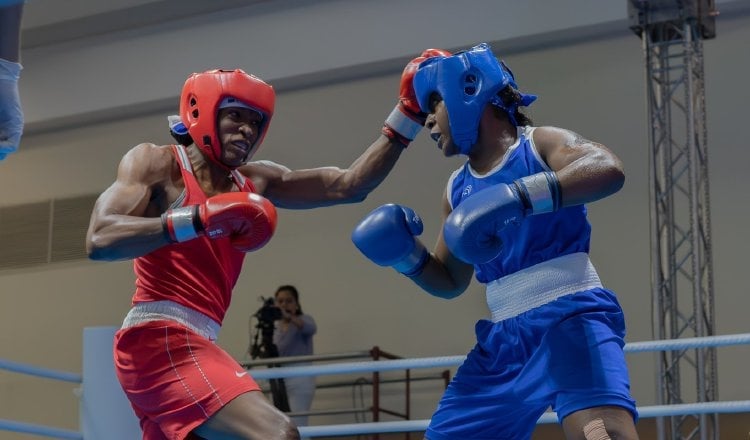 Atheyna Bylon (rojo) se encuentra lista para la final de los Juegos Centroamericanos y del Caribe 2023. Foto: COP