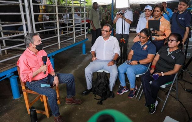 Conferencia de prensa que realizó en la Gira de Trabajo Comunitario, en Veraguas. Foto: Cortesía: Presidencia