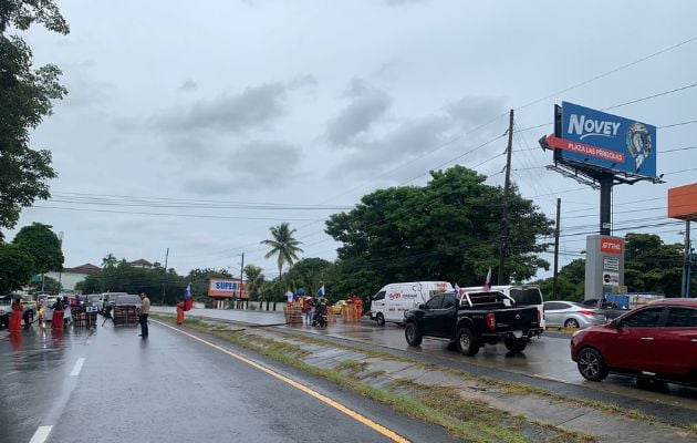 Cierre en la vía Interamericana Coronado. Foto: Cortesía Tráfico Panamá