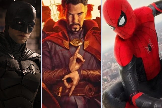 'The Batman', 'Doctor Strange en el multiverso de la locura' y 'Spider-Man: Sin camino a casa'. Fotos: Internet/Sony