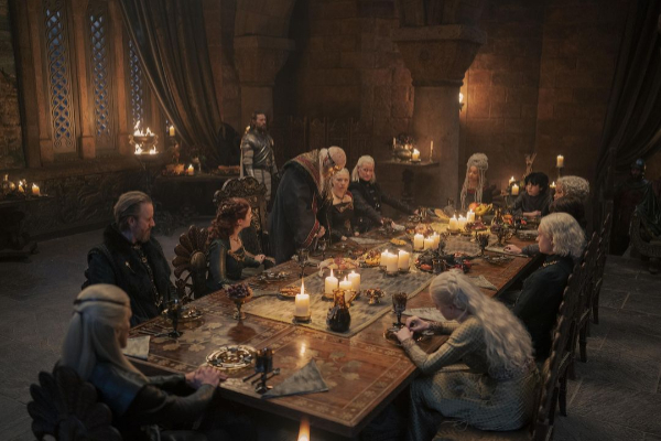 La última cena del rey Viserys y todos los miembro de su familia. Foto: House of the Dragon
