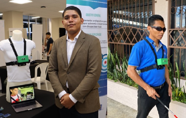 Marco Rodríguez (izq.), estudiante de la Facultad de Ingeniería de Sistemas Computacionales del Centro Regional de Chiriquí de la UTP.  Foto: Cortesía