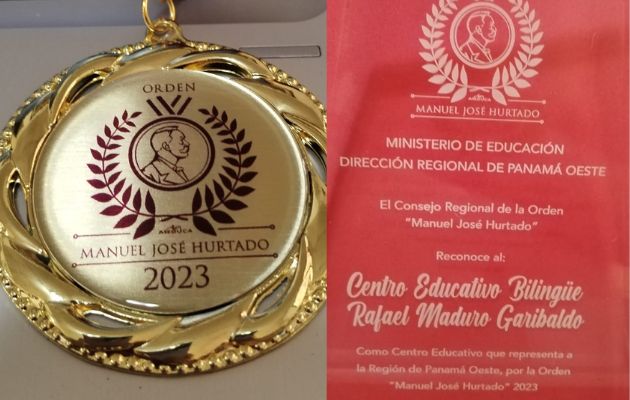 El Centro Educativo Bilingüe Rafael Maduro Garibaldo de Chame fue reconocido con la Orden Manuel José Hurtado 2023 en la región de Panamá Oeste. Foto: Cortesía