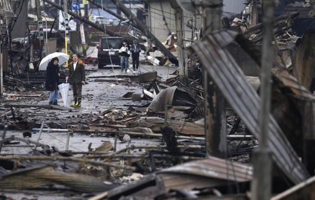 El terremoto de magnitud 7,6 que sacudió el lunes la costa occidental del centro de Japón. Foto: EFE