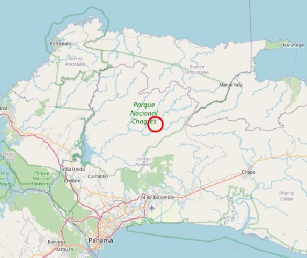 El círculo rojo indica el epicentro del sismo registrado cerca de las 7:00 a.m. Imagen: Cortesía IGC