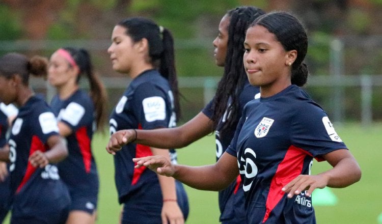 Jugadoras de Panamá en los entrenamientos. Foto:Fepafut