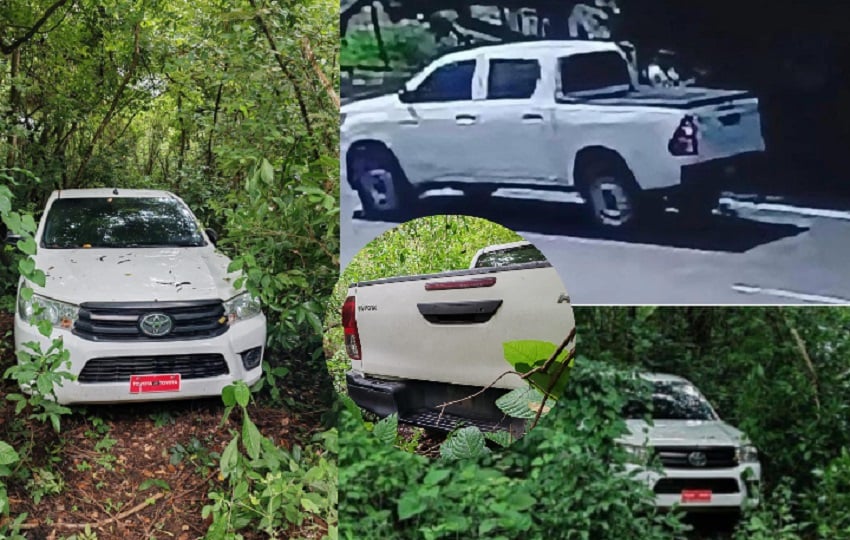 Una fuente policial confirmó la ubicación de un vehículo pick-up, en un paraje solitario y sin salida.fOTO. pROTEGER Y sERVIR