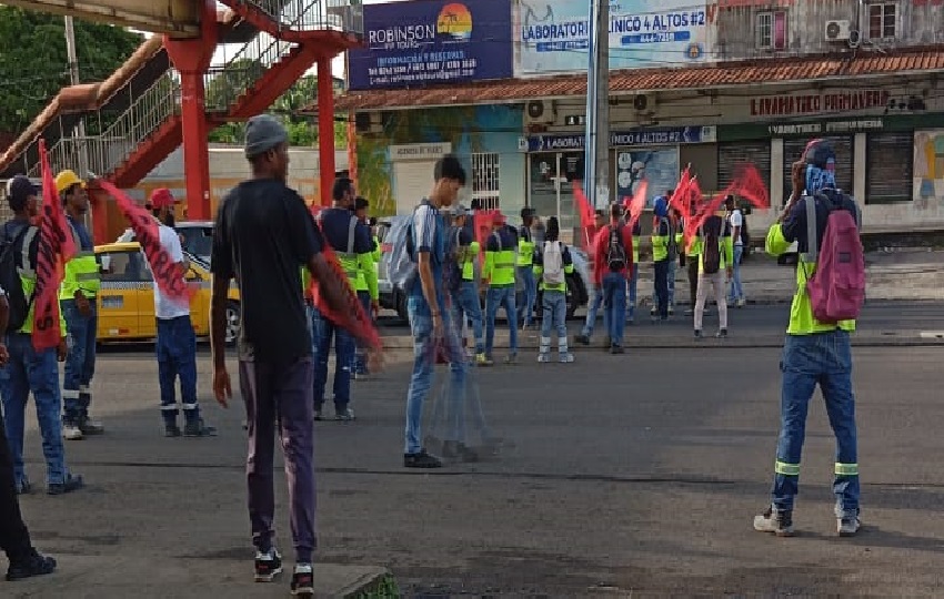 Los miembros del Suntracs llevaron a cabo la medida de fuerza en todo el país. Foto. Diomedes Sánchez